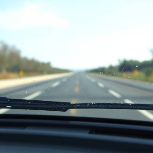 Example of a road vignette on a windshield